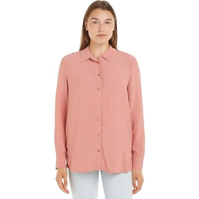 Tommy Hilfiger Chemise Regular en Crêpe Fluid Vis L Chemises décontractées Femme Tommy Hilfiger Chemise Regular en Crêpe Fluid Vis L Chemises décontractées Femme