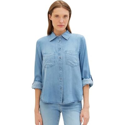 TOM TAILOR 1041221 Denim Look Blouse 36 TOM TAILOR 1041221 Denim Look Blouse 36