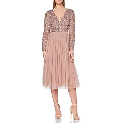 Maya Deluxe Robe midi élégante pour femme Col en V profond Robe de cocktail Robe de bal de fin d'année Robe de demoiselle d'honneur, Pale Mauve, 56 Maya Deluxe Robe midi élégante pour femme Col en V profond Robe de cocktail Robe de bal de fin d'année Robe de demoiselle d'honneur, Pale Mauve, 56