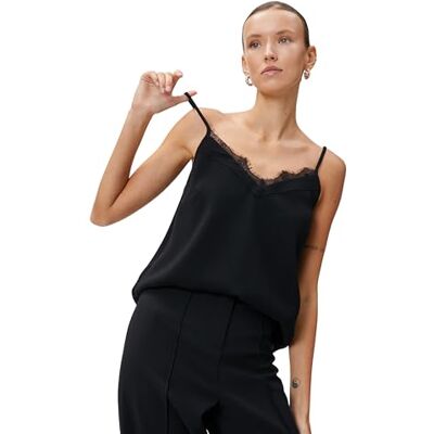 Koton Débardeur en dentelle avec col en V T-shirt Femme Koton Débardeur en dentelle avec col en V T-shirt Femme