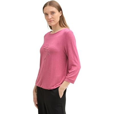TOM TAILOR 1043103 T-shirt à manches longues Cozy avec inscription Femme TOM TAILOR 1043103 T-shirt à manches longues Cozy avec inscription Femme