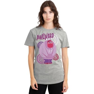 Disney Inside Out 2 Embarrassment Ladies T Shirt, Athletic Heather T-shirt Femme Disney Inside Out 2 Embarrassment Ladies T Shirt, Athletic Heather T-shirt Femme