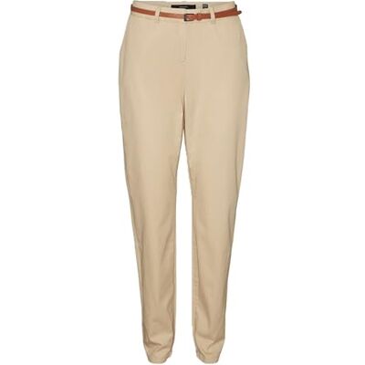 VERO MODA VMFLASHINO MR Pantalon chino régulier pour femme, crème irlandaise, XSW / 32L, Crème irlandaise, 30W / 32L VERO MODA VMFLASHINO MR Pantalon chino régulier pour femme, crème irlandaise, XSW / 32L, Crème irlandaise, 30W / 32L