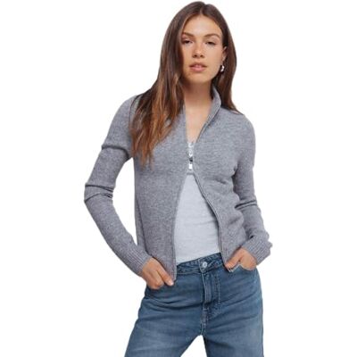 Springfield High Neck Cardigan With Front Zipper CARDIGAN Femme Springfield High Neck Cardigan With Front Zipper CARDIGAN Femme