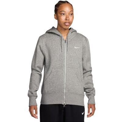 NIKE Sportswear Phoenix HJ0995-063 Sweat à capuche en polaire pour femme avec fermeture éclair sur toute la longueur Gris chiné/voile 2XL NIKE Sportswear Phoenix HJ0995-063 Sweat à capuche en polaire pour femme avec fermeture éclair sur toute la longueur Gris chiné/voile 2XL