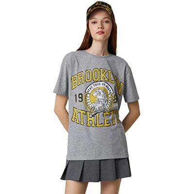 Koton Brooklyn T-shirt à manches courtes col rond imprimé T-shirt Femme Koton Brooklyn T-shirt à manches courtes col rond imprimé T-shirt Femme