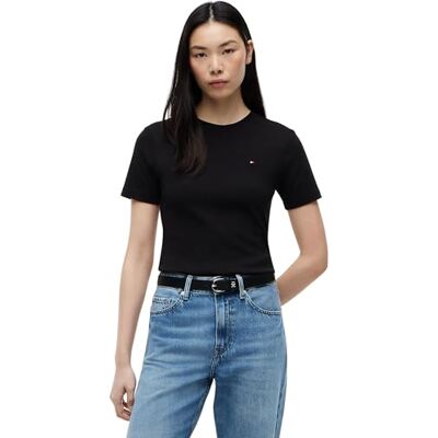 Tommy Hilfiger Nouveau Slim Cody C-nk Ss Hauts tricotés S/S Femme (lot de 1) Tommy Hilfiger Nouveau Slim Cody C-nk Ss Hauts tricotés S/S Femme (lot de 1)