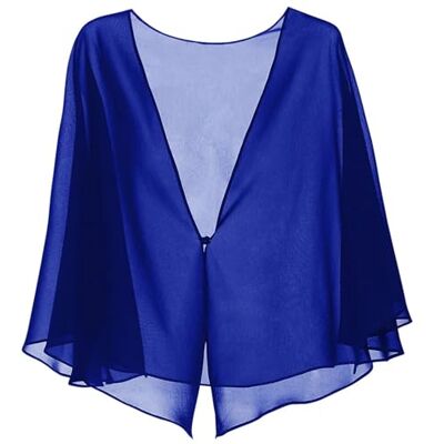 JTKSSCS Boléro pour femme en mousseline de soie avec bouton, cape douce et décontractée pour femme, robe de soirée JTKSSCS Boléro pour femme en mousseline de soie avec bouton, cape douce et décontractée pour femme, robe de soirée