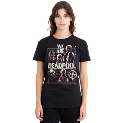 Marvel Deadpool Wolverine We Are Deadpool Ladies T Shirt, Black T-shirt Femme Marvel Deadpool Wolverine We Are Deadpool Ladies T Shirt, Black T-shirt Femme