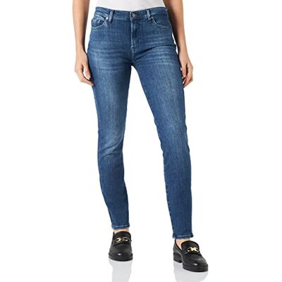 7 For All Mankind HW Skinny Slim Illusion Jeans, Mid Blue, Regular Femme, Bleu moyen., taille unique 7 For All Mankind HW Skinny Slim Illusion Jeans, Mid Blue, Regular Femme, Bleu moyen., taille unique