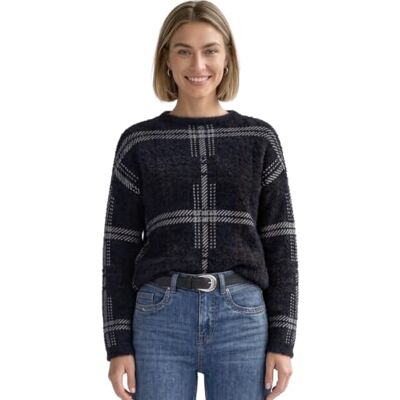 Street One 3017927 Pull à manches longues avec motif à carreaux Femme Street One 3017927 Pull à manches longues avec motif à carreaux Femme