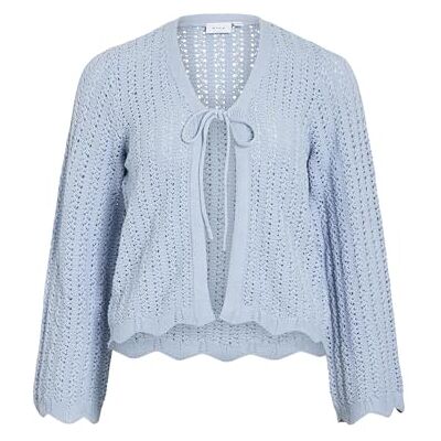 VILA Vinoi L/S String Knit Cardigan, Kentucky Blue., L VILA Vinoi L/S String Knit Cardigan, Kentucky Blue., L