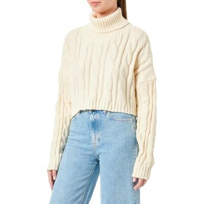 piano Women's Femme Col Roulé Twist Courte Cape Manches Longues Acrylique Blanc Laine Taille XS/S Pull Sweater, X-Small, Blanc cassé, XS piano Women's Femme Col Roulé Twist Courte Cape Manches Longues Acrylique Blanc Laine Taille XS/S Pull Sweater, X-Small, Blanc cassé, XS