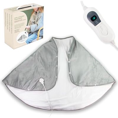 Fishtec Cape chauffante XXL en velours peau de pêche polaire 3 niveaux de température de 35 à 45 degrés, format 150x90 cm, arrêt automatique 3 heures, télécommande amovible Fishtec Cape chauffante XXL en velours peau de pêche polaire 3 niveaux de température de 35 à 45 degrés, format 150x90 cm, arrêt automatique 3 heures, télécommande amovible