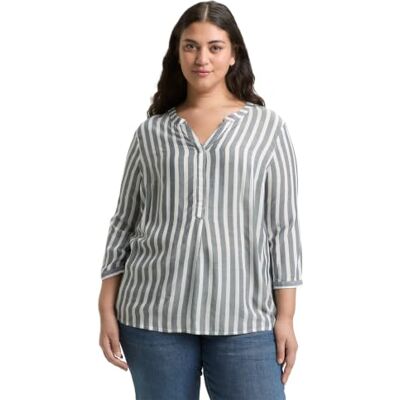 TOM TAILOR Dames Chemisier tunique 1027053, 27746 Blue Irregular Stripe, 40 TOM TAILOR Dames Chemisier tunique 1027053, 27746 Blue Irregular Stripe, 40