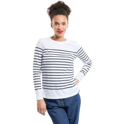 Armor-lux Armor Lux, Marinière "Port-Louis" Héritage, Top à manches longues Femme, Multicolore (Bi9 Blanc/Rich Navy Bi9), 44 Armor-lux Armor Lux, Marinière "Port-Louis" Héritage, Top à manches longues Femme, Multicolore (Bi9 Blanc/Rich Navy Bi9), 44