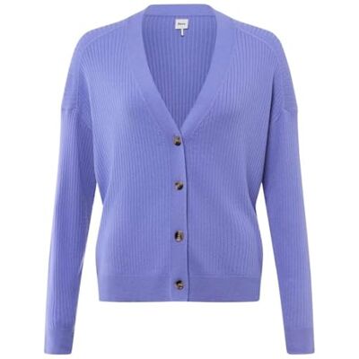 BRAX Veste en tricot côtelé en viscose mérinos pour femme, 85 Violet Storm, 38 BRAX Veste en tricot côtelé en viscose mérinos pour femme, 85 Violet Storm, 38