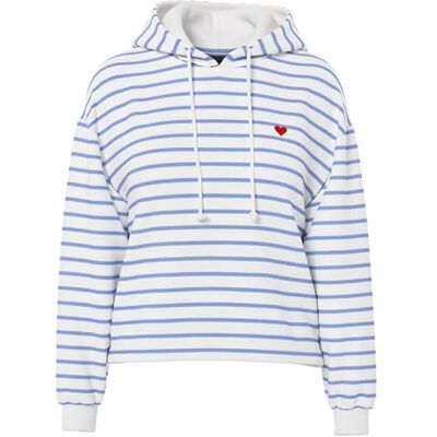 PIECES Pcchilli Ls Sweat à capuche Stripes Emb Noos Bc, Cloud Dancer, XS PIECES Pcchilli Ls Sweat à capuche Stripes Emb Noos Bc, Cloud Dancer, XS