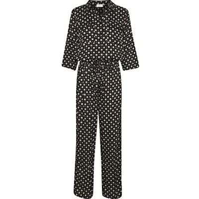 KAFFE Women's Print Jumpsuit With 3/4 Sleeves Wide Legs Jumpsuit Femme KAFFE Women's Print Jumpsuit With 3/4 Sleeves Wide Legs Jumpsuit Femme