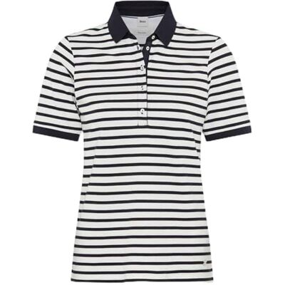 BRAX Polo rayé Style Cleo de couleur unie dans une qualité Pima Pique, Bleu marine (22), 42 BRAX Polo rayé Style Cleo de couleur unie dans une qualité Pima Pique, Bleu marine (22), 42