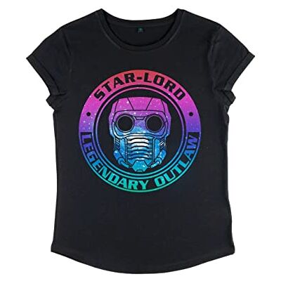 Marvel T-shirt À Manches Roulées Guardians Of The Galaxy Space Lord pour Femme T-shirt Femme Marvel T-shirt À Manches Roulées Guardians Of The Galaxy Space Lord pour Femme T-shirt Femme