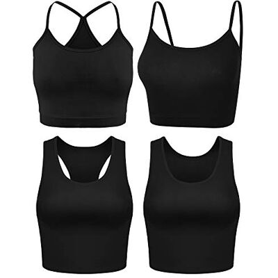 Boao Lot de 3 mini camisole soutien-gorge rembourré soutien-gorge débardeur soutien-gorge de sport pour femme avec bretelles Boao Lot de 3 mini camisole soutien-gorge rembourré soutien-gorge débardeur soutien-gorge de sport pour femme avec bretelles