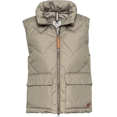 camel active Gilet matelassé court pour femme en polyester recyclé, Sauge, 44 camel active Gilet matelassé court pour femme en polyester recyclé, Sauge, 44