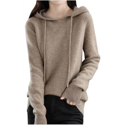 UFZKOOEP Pull en Cachemire à Capuche pour Femmes, Pulls à Capuche à Manches Longues en Cachemire, Pull Doux et Chaud à Manches Longues et col Rond UFZKOOEP Pull en Cachemire à Capuche pour Femmes, Pulls à Capuche à Manches Longues en Cachemire, Pull Doux et Chaud à Manches Longues et col Rond