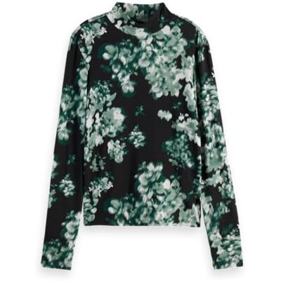 Scotch & Soda All Over Printed Mock Neck Ls T-shirt T-shirt Femme (lot de 1) Scotch & Soda All Over Printed Mock Neck Ls T-shirt T-shirt Femme (lot de 1)