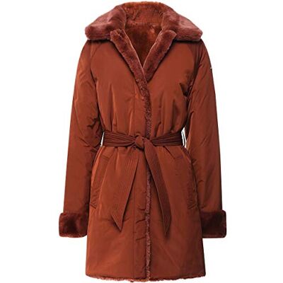 Geox W Kaula Coat I Manteau en fausse fourrure Femme Geox W Kaula Coat I Manteau en fausse fourrure Femme