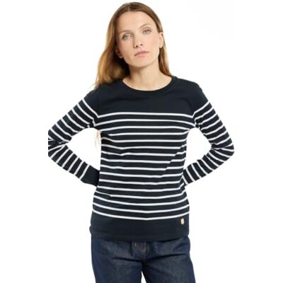 Armor-lux Armor Lux, Marinière "Port-Louis" Héritage, Top à manches longues Femme, Multicolore (Bi8 Rich Navy/Blanc Bi8), 36 Armor-lux Armor Lux, Marinière "Port-Louis" Héritage, Top à manches longues Femme, Multicolore (Bi8 Rich Navy/Blanc Bi8), 36