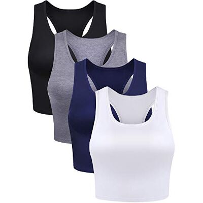Boao Lot de 3 mini camisole soutien-gorge rembourré soutien-gorge débardeur soutien-gorge de sport pour femme avec bretelles Boao Lot de 3 mini camisole soutien-gorge rembourré soutien-gorge débardeur soutien-gorge de sport pour femme avec bretelles