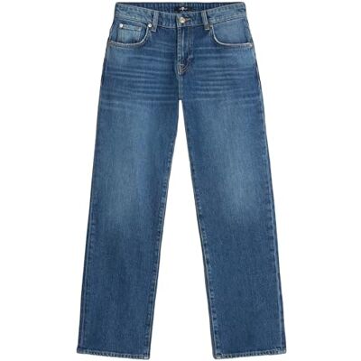 7 For All Mankind Calie Straight Explorer, Bleu moyen., 23W 7 For All Mankind Calie Straight Explorer, Bleu moyen., 23W