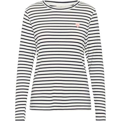 KAFFE Long Sleeved T-shirt Striped Blouse With Round Neck Blouse Femme KAFFE Long Sleeved T-shirt Striped Blouse With Round Neck Blouse Femme