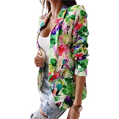 SHINROAD Petite veste de costume pour femme Blazer coloré fin printemps automne floral costume veste pour bureau SHINROAD Petite veste de costume pour femme Blazer coloré fin printemps automne floral costume veste pour bureau
