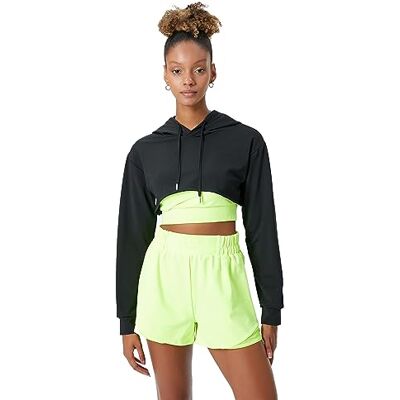 Koton Crop Hoodie & Sweatshirt Long Sleeve - Sweatshirt Koton Crop Hoodie & Sweatshirt Long Sleeve - Sweatshirt