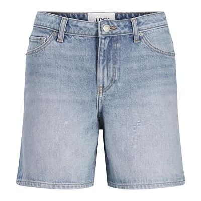JACK & JONES Jxseville Short Mw DNM Ln, Bleu jeans clair, XS JACK & JONES Jxseville Short Mw DNM Ln, Bleu jeans clair, XS