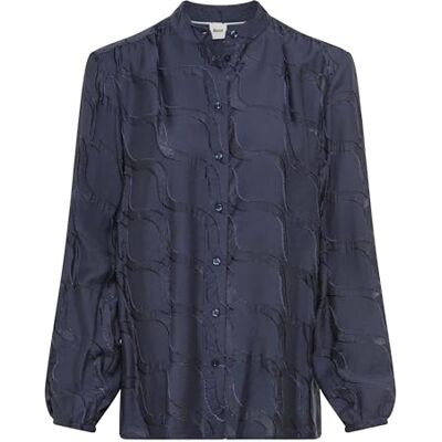BRAX Chemisier Vivi Burn Out pour femme, Bleu nuit 23, 38 BRAX Chemisier Vivi Burn Out pour femme, Bleu nuit 23, 38