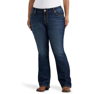 Wrangler Plus Retro Mae Mid Rise Stretch Boot Cut Jean Jeans Femme Wrangler Plus Retro Mae Mid Rise Stretch Boot Cut Jean Jeans Femme