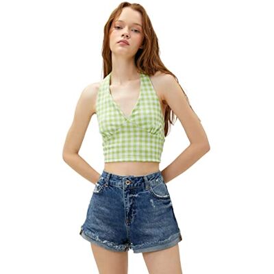 Koton Débardeur avec col en V T-shirt Femme Koton Débardeur avec col en V T-shirt Femme