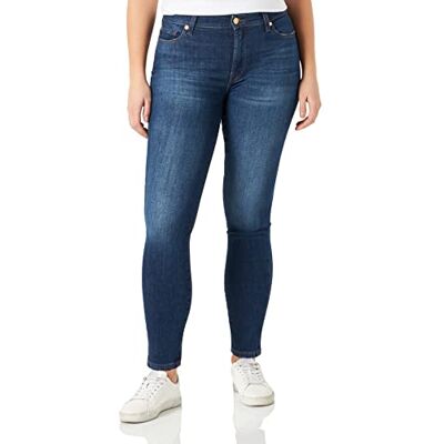 7 For All Mankind HW Skinny Slim Illusion with Embellished Squiggle Jeans, Dark Blue, Regular Femme, Dark Blue, taille unique 7 For All Mankind HW Skinny Slim Illusion with Embellished Squiggle Jeans, Dark Blue, Regular Femme, Dark Blue, taille unique