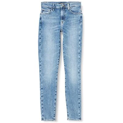 7 For All Mankind HW Skinny Slim Illusion with Embellished Squiggle Jeans, Light Blue, Regular Femmes, Bleu clair, taille unique 7 For All Mankind HW Skinny Slim Illusion with Embellished Squiggle Jeans, Light Blue, Regular Femmes, Bleu clair, taille unique
