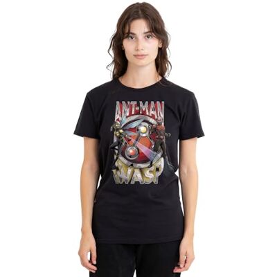 Marvel Antman One Inch Heroes Ladies T Shirt, Black T-shirt Femme Marvel Antman One Inch Heroes Ladies T Shirt, Black T-shirt Femme