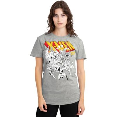Marvel Xmen Retro Team Ladies T Shirt, Athletic Heather T-shirt Femme Marvel Xmen Retro Team Ladies T Shirt, Athletic Heather T-shirt Femme