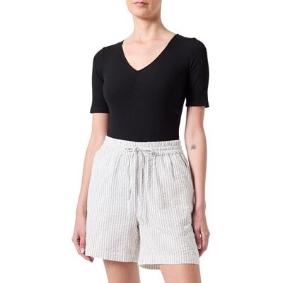 PIECES Pcsally Hw Short à string ample Noos pour femme, Tea/rayures : Cloud Dancer, XS PIECES Pcsally Hw Short à string ample Noos pour femme, Tea/rayures : Cloud Dancer, XS