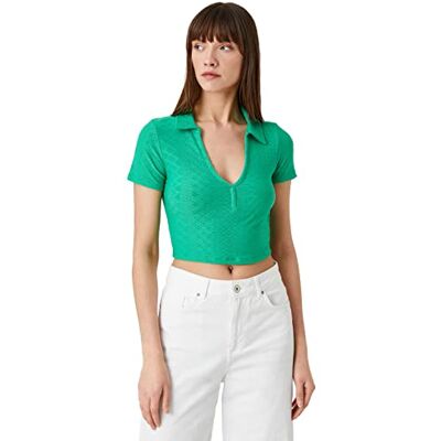 Koton Polo Neck Crop T-shirt T-shirt Femme Koton Polo Neck Crop T-shirt T-shirt Femme