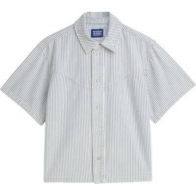 Scotch & Soda Lurex Print Ss Shirt Chemise Femme Scotch & Soda Lurex Print Ss Shirt Chemise Femme