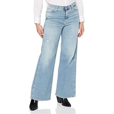 7 For All Mankind Lotta Cropped Luxe Vintage Pacific Grove Jeans évasé Femme, Bleu Clair, 28W 7 For All Mankind Lotta Cropped Luxe Vintage Pacific Grove Jeans évasé Femme, Bleu Clair, 28W