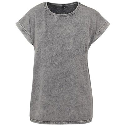 Build Your Brand KiarenzaFD Ladies Acid Washed Extended Shoulder Tee T-shirt manches courtes Build Your Brand KiarenzaFD Ladies Acid Washed Extended Shoulder Tee T-shirt manches courtes