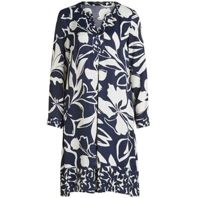 Betty Barclay Robe tunique à manches longues pour femme, Bleu foncé/crème., 38 Betty Barclay Robe tunique à manches longues pour femme, Bleu foncé/crème., 38